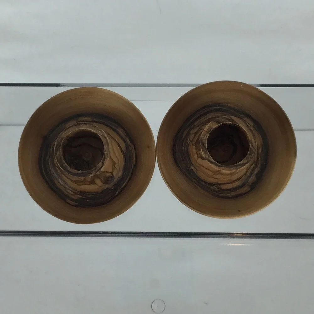 Handmade Wood Tapered Candle Holders 2.5